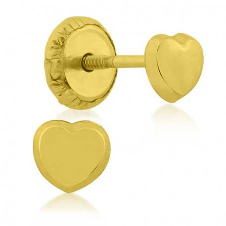 Pendiente Infantil Oro Corazón Rounded