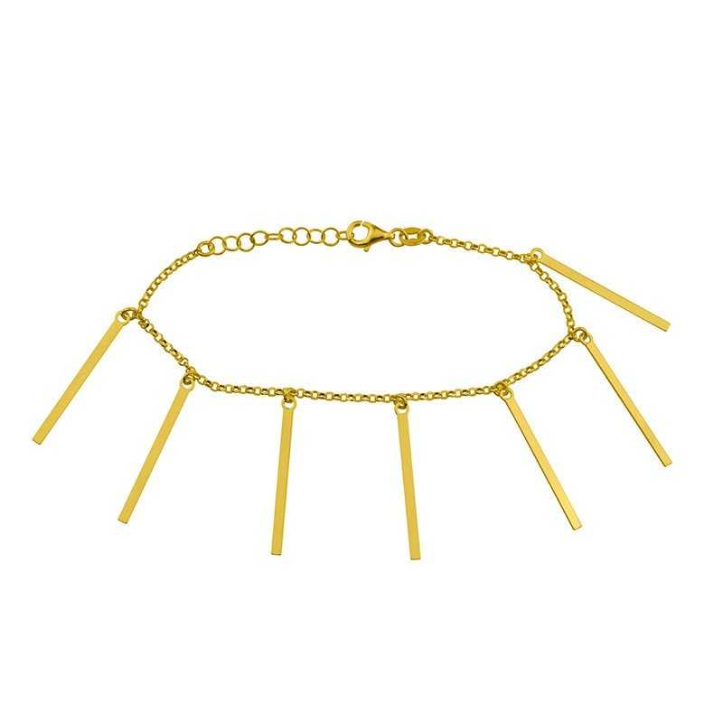 Pulsera Palos Plata Dorada