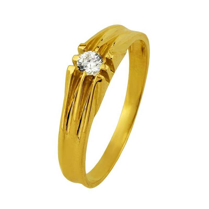 Anillo Oro Con Circonita en Garra Claw