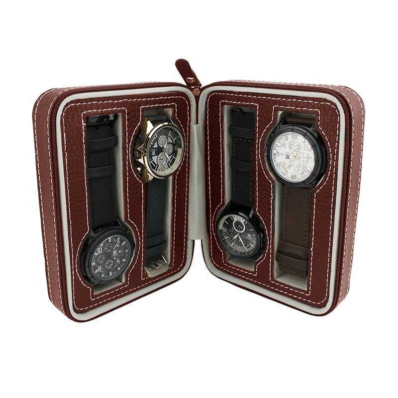 Estuche Marrón Cuatro Relojes