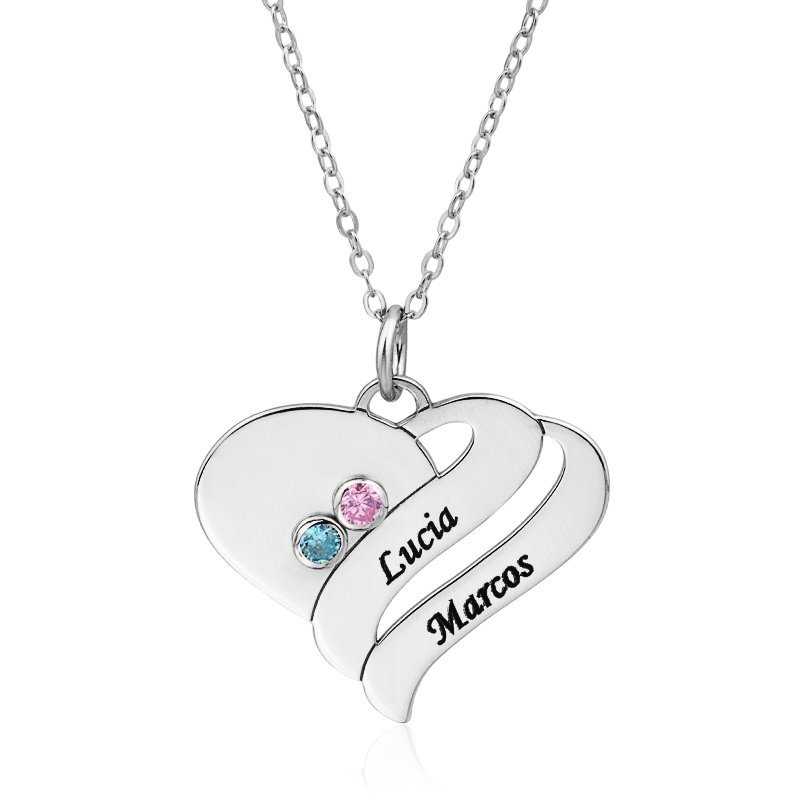 Collar Con Nombre Personalizado Plata "Corazon"