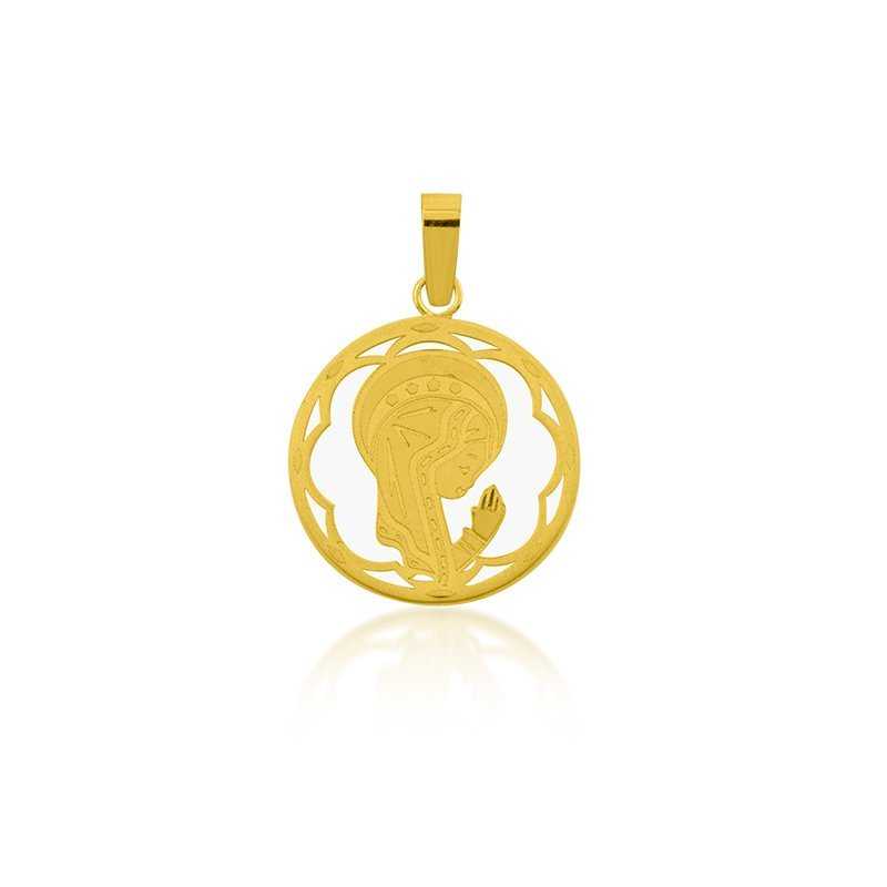 Medalla Infantil Virgen Oro Nácar Marie