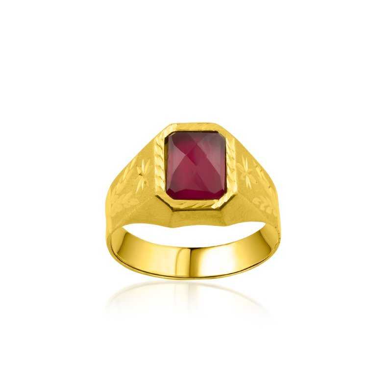 Sello cadete Oro Piedra Color Rubí