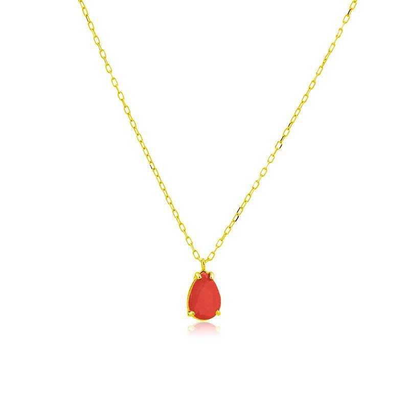 Collar Oro Motivo Lagrima Rubí Tuesday