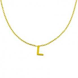 Collar Con Inicial Personalizada Oro