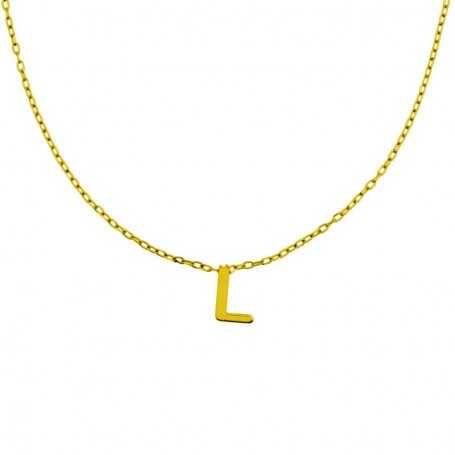 Collar Con Inicial Personalizada Oro