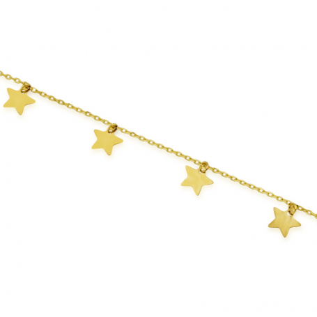 Pulsera estrellas lisas 18K