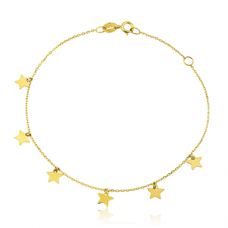 Pulsera estrellas lisas 18K