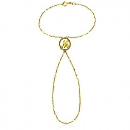 Pulsera Oro De Dedo con Inicial Personalizada Wrist | Joyerías ARESSO