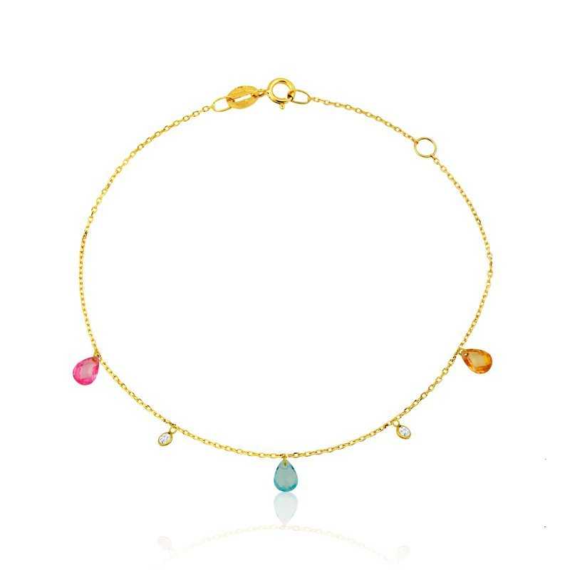 Pulsera Piedras y Chatón Oro Tear