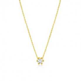 Collar con Circonita en Garra de Oro Ela