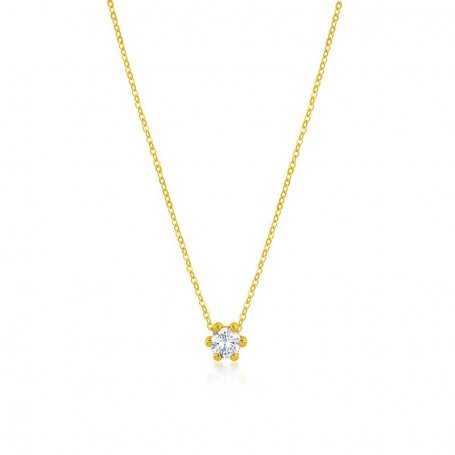 Collar con Circonita en Garra de Oro Ela