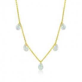 Collar de Piedras Lagrima Oro Izan