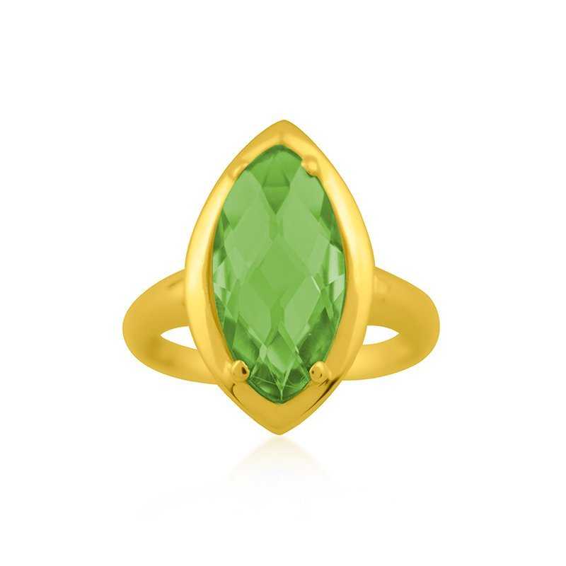 Anillo Oro Piedra Verde Ohio