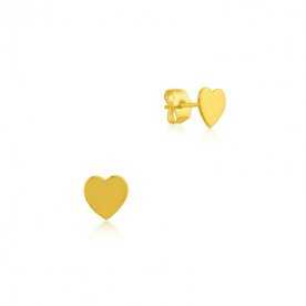 Pendiente Oro Corazón Infantil Liso Pukhet