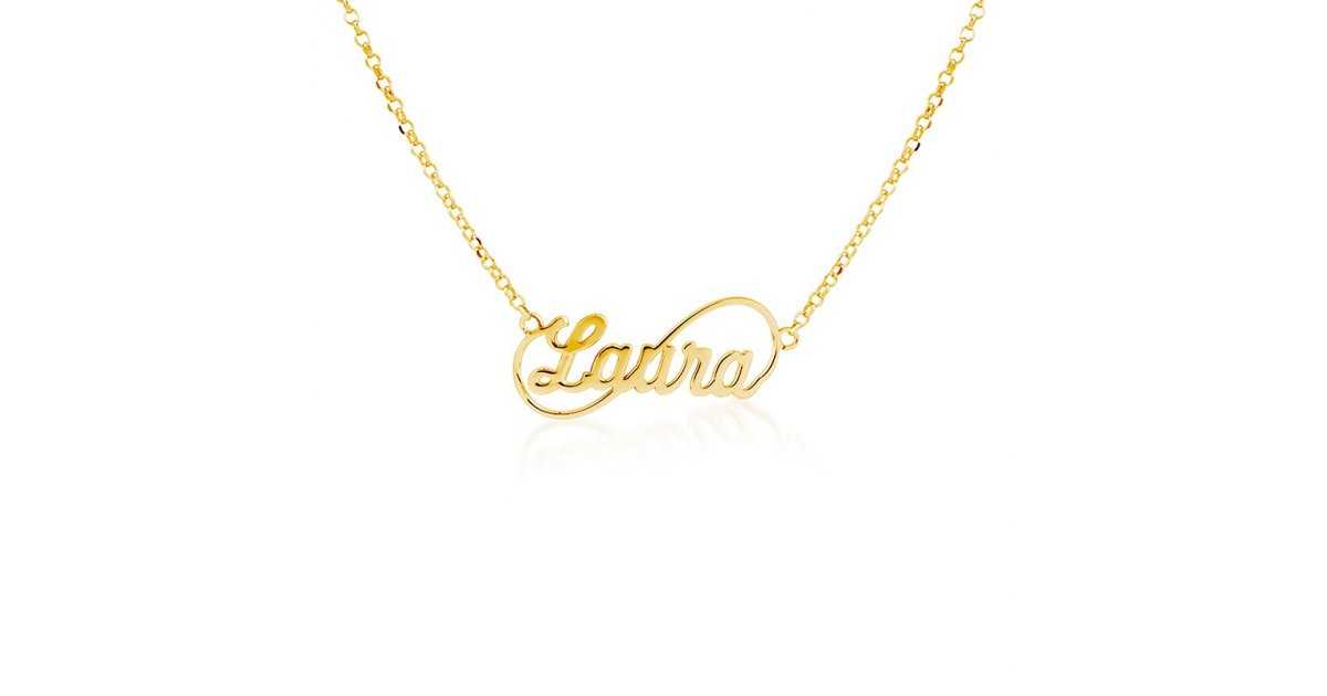 Collar de oro de 9K 14K 18K Collar de mujer Nombre personalizado Collar de oro rosa con nombre Collar custom-made/code: 0.003 Regalo personalizado para ella 