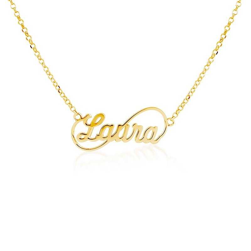 Collar personalizado infinito Oro 18K Dos nombres