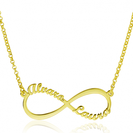 tomar el pelo pala Lustre Collar Oro Infinito Personalizado "Cuatro Nombres" Gold | ARESSO