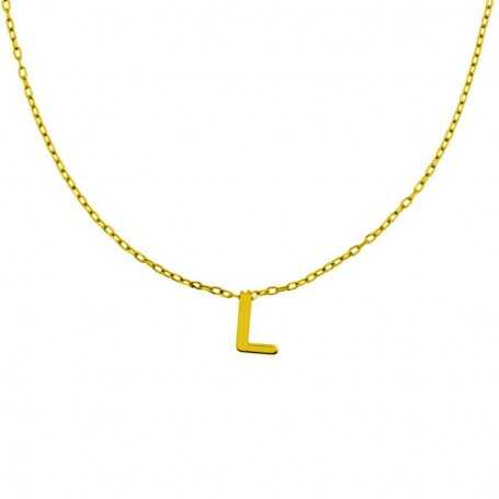 Collar Con Inicial Personalizada Oro 18k Gold