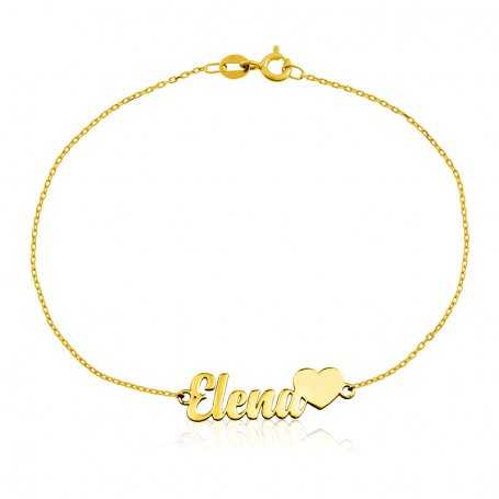 Pulsera Oro 9k Corazón Nombre Personalizado Sweet | Joyerías ARESSO