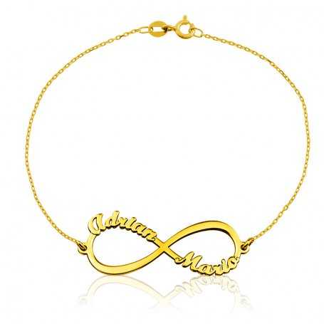 Pulsera Oro Infinito Nombres Personalizados Golden | Joyerías ARESSO