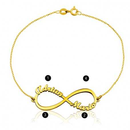 Pulsera Oro 9k Infinito Nombres Personalizados Forever | Joyerías ARESSO