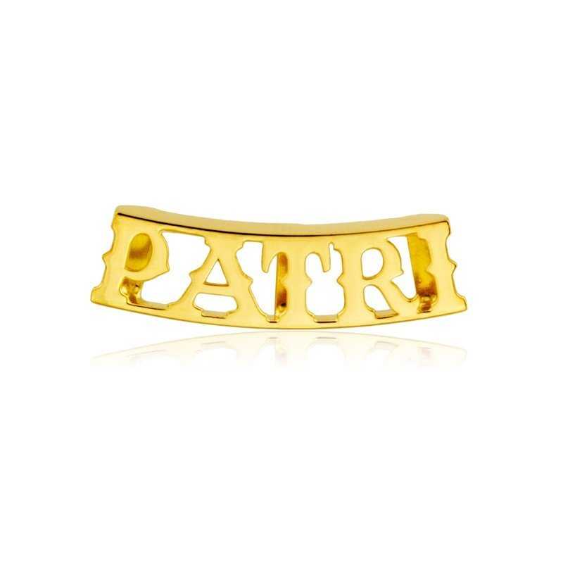 Colgante Nombre Personalizado Carril Oro 18k