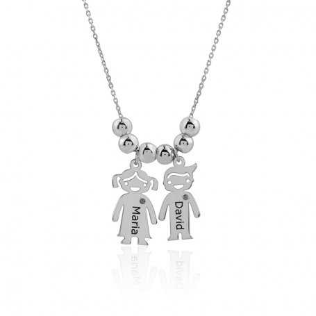 Collar De Plata Niña y Niño Personalizado