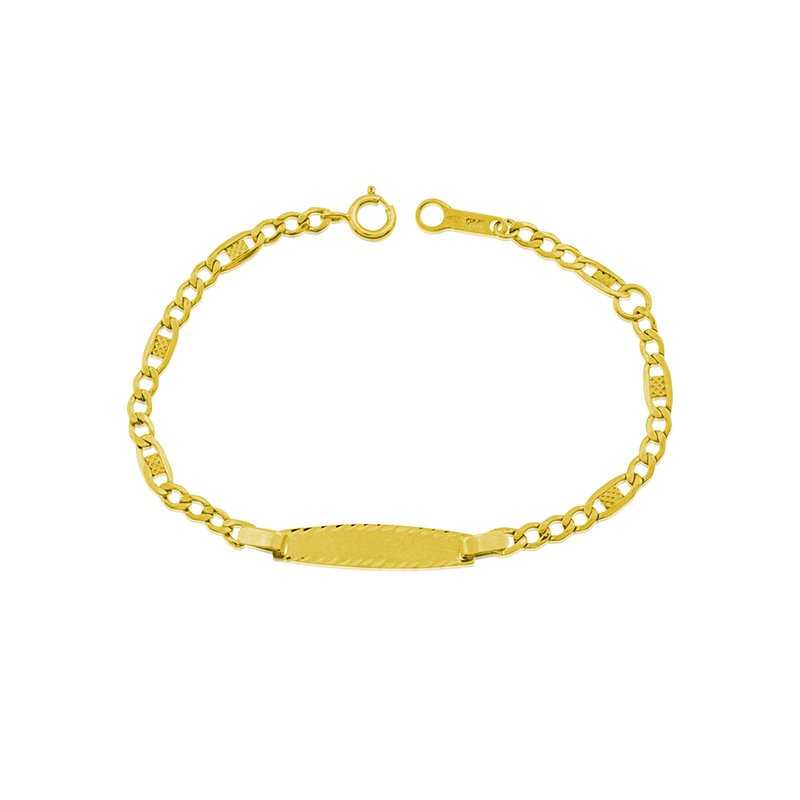 Pulsera Infantil Chapa 3x1 Oro 9k