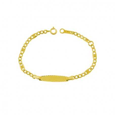 Pulsera Infantil Chapa 3x1 Oro 9k | Oferta | Joyería ARESSO