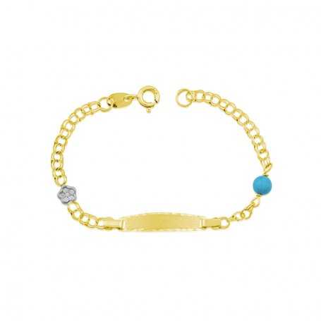 Pulsera Oro 9k Infantil Chapa Hungarina Gabriela | Oferta | Joyería ARESSO
