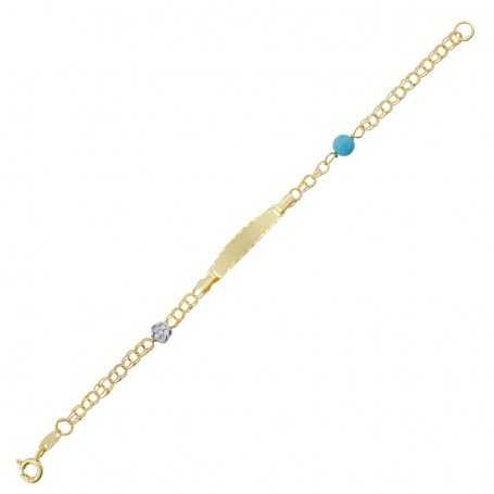 Pulsera Oro 9k Infantil Chapa Hungarina Gabriela | Oferta | Joyería ARESSO