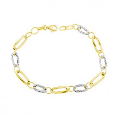 Pulsera Oro Eslabón Bicolor Ronnie | Oferta | Joyería ARESSO