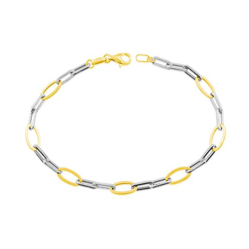 Pulsera Oro Bicolor Amarillo Blanco Kyle