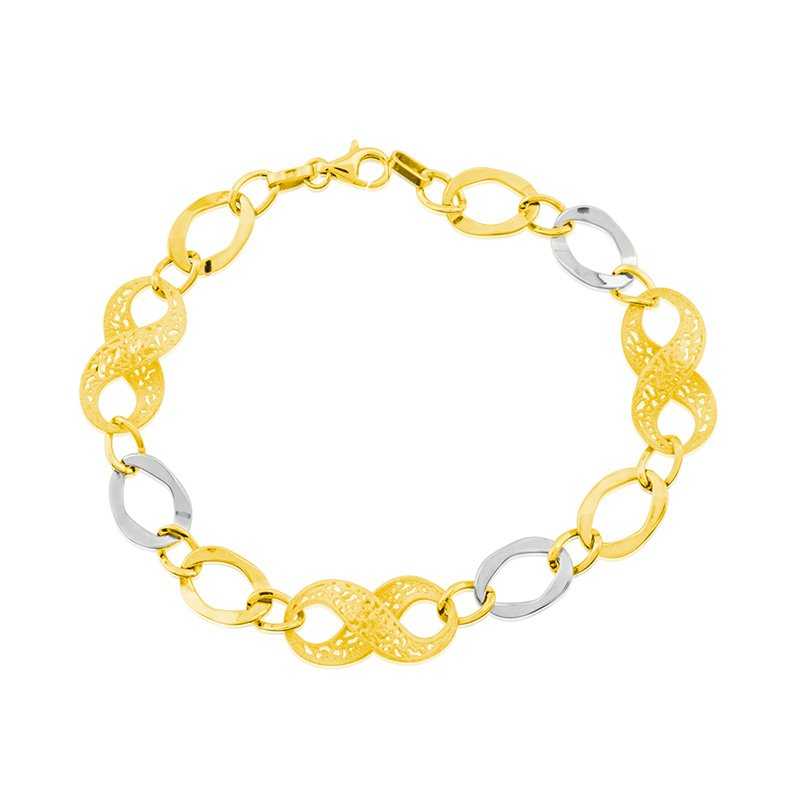 Pulsera Oro 9k Bicolor Infinitos Eternity