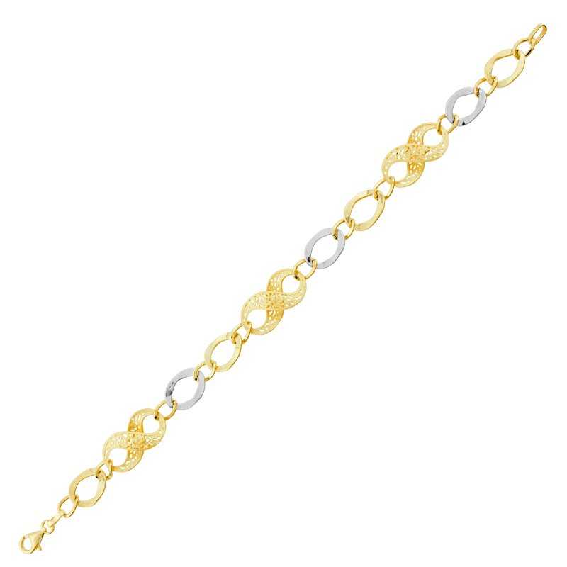 Pulsera Oro 9k Bicolor Infinitos Eternity | En OFERTA - Joyerías ARESSO