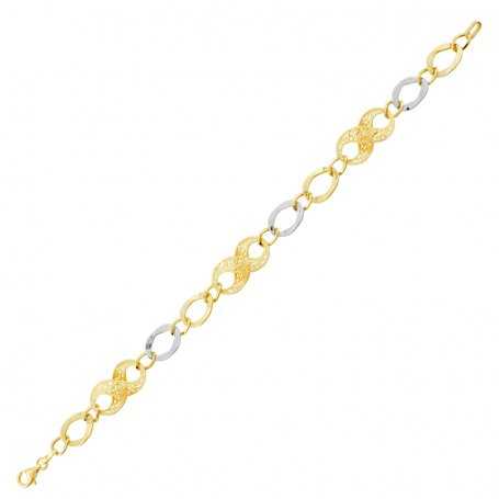 Pulsera Oro 9k Bicolor Infinitos Eternity | En OFERTA - Joyerías ARESSO