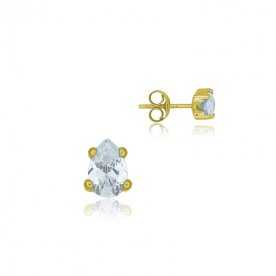 Pendiente de Oro 9k Garras con Circonita en forma de Lagrima Lorna