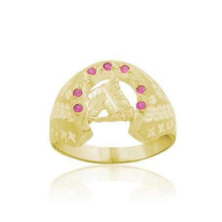 Sello Hombre Oro 9k Herradura Caballo Lucky | OFERTA - Joyerías ARESSO