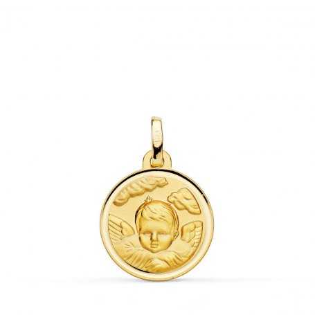 Medalla Ángel Niño Oro Bisel Redonda