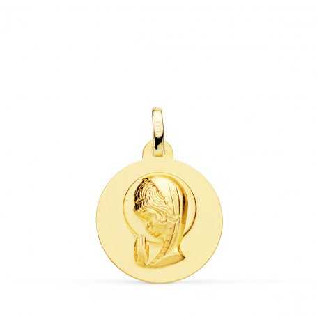 Medalla Virgen Niña Oro Lisa