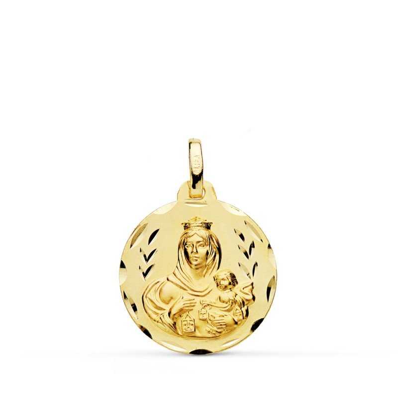 Medalla Escapulario Oro 9k Virgen Del Carmen Corazón de Jesús Little