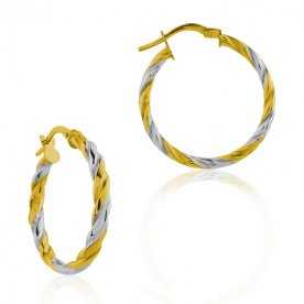 Pendiente Oro Bicolor Aro Retorcido River