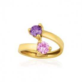 Sortija Oro 9k Dos Piedras Color Marsella | Joyerías ARESSO