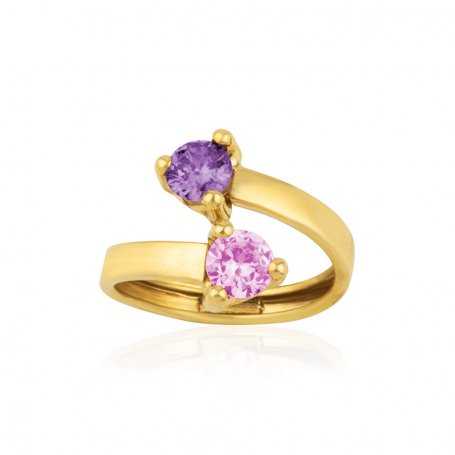 Sortija Oro 9k Dos Piedras Color Marsella | Joyerías ARESSO