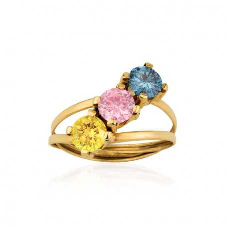 Sortija Oro 9k Tres Piedras Color Missouri | OFERTA | Joyerías ARESSO