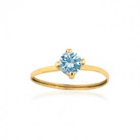 Sortija Oro 9k Piedra Color Azul Cooper