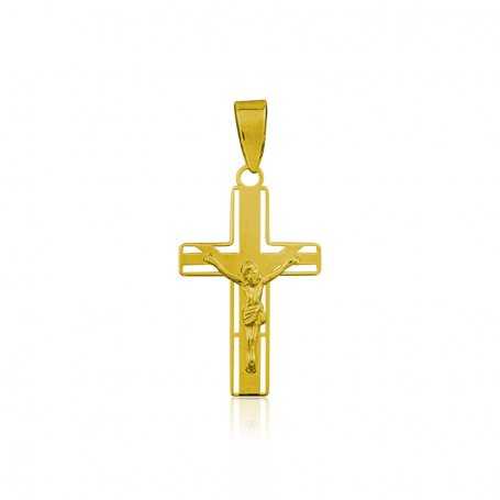 Colgante Infantil Cruz Oro 9k Calada Cristo Lucca | Joyerías ARESSO