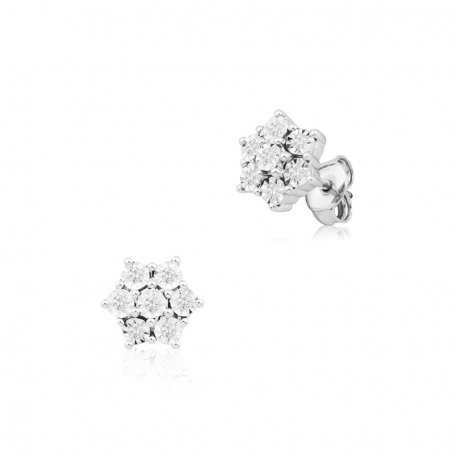 Pendientes de Oro Blanco Brillantes Dalywaters