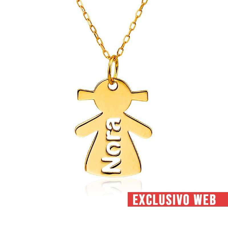 Collar Con Nombre Personalizado Oro Niña